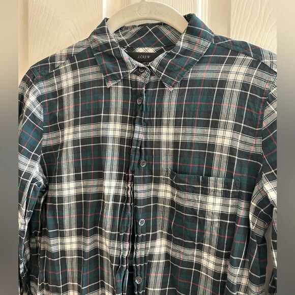 J.Crew Dark Green Holiday Plaid Button-Down Shirt – Size 00 - Picture 8 of 8